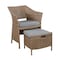 Alaterre Furniture Kokoli All-Weather Conversation Set with Set of 2 Chairs with Ottomans and 17"H Accent Table AWWG01GG - alternate 6
